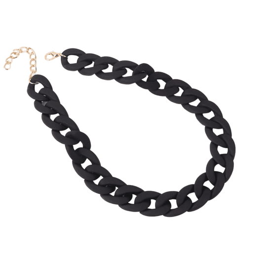 Black Acrylic Chain Necklace