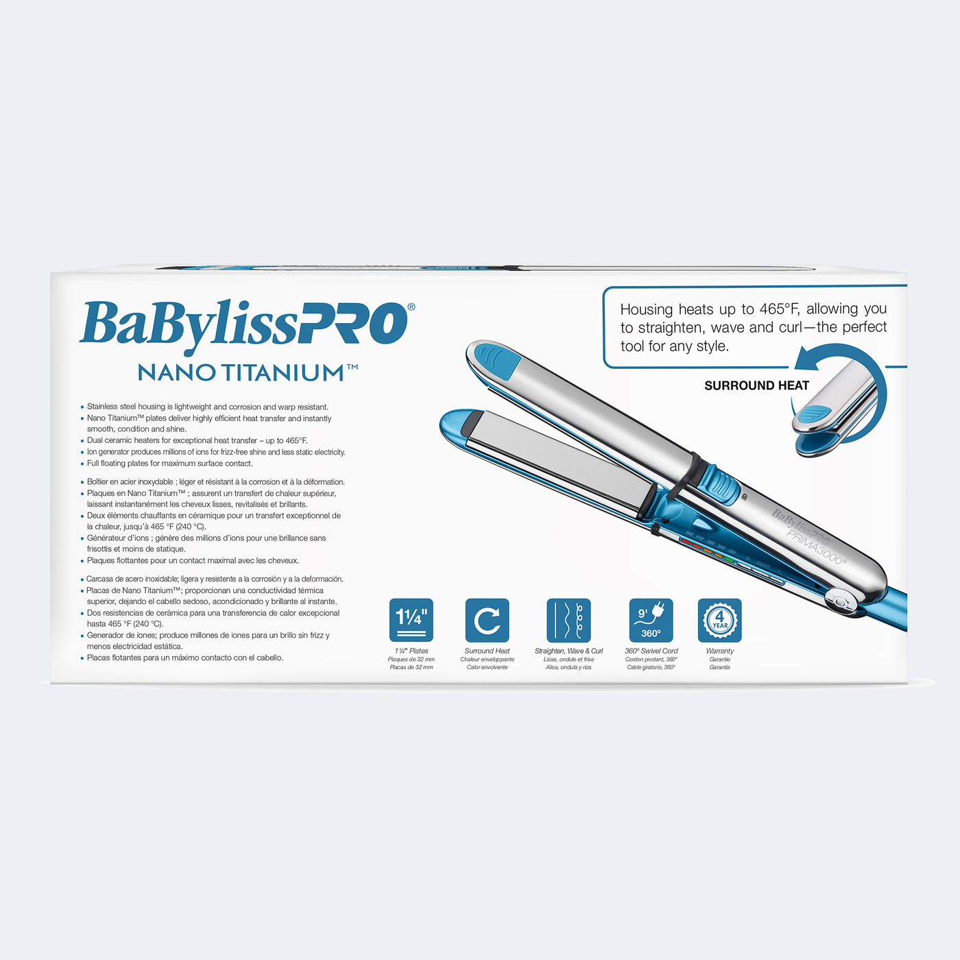 BaBylissPRO® Nano Titanium™ Prima3000® 1¼" Ionic Straightener