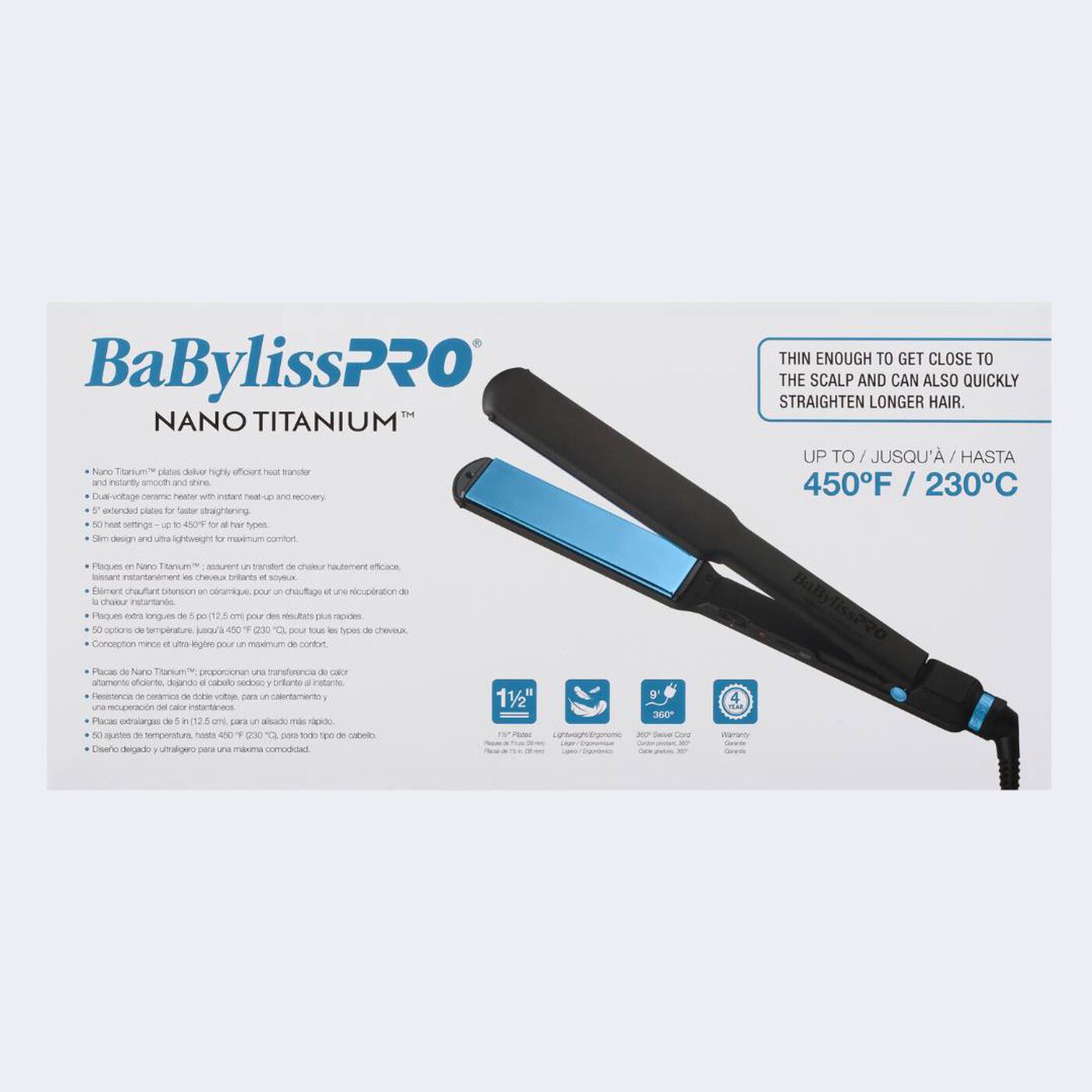 BaBylissPRO® Nano Titanium™ Limited Edition Black & Blue 1½" Ultra-Thin Flat Iron