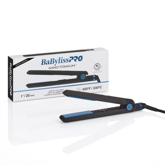 BaBylissPRO® Nano Titanium™ Limited Edition Black & Blue 1" Digital Flat Iron