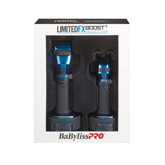 BaBylissPRO Boost FX Limited Edition Blue Clipper, Trimmer & Charging Bases