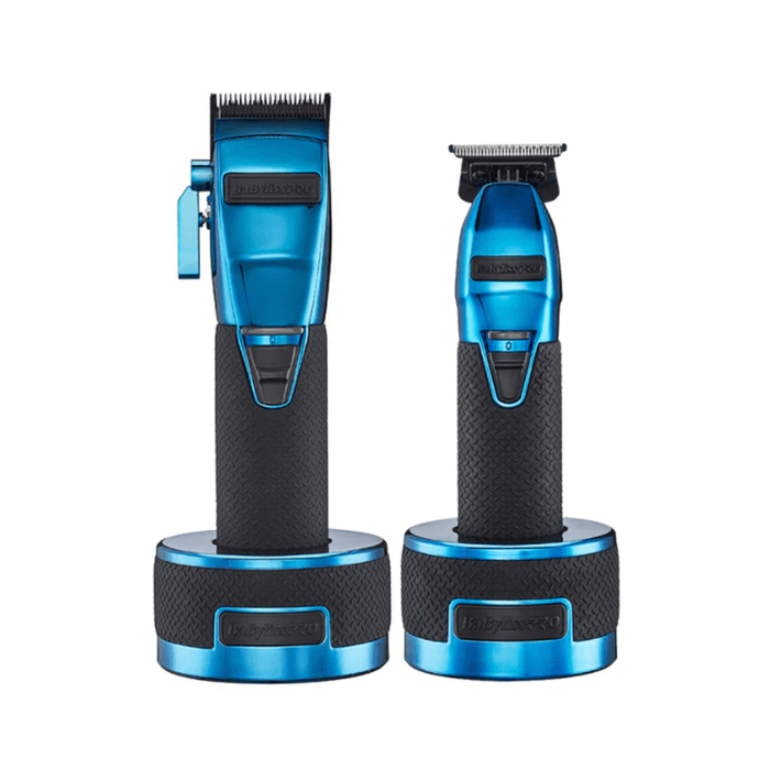 BaBylissPRO Boost FX Limited Edition Blue Clipper, Trimmer & Charging Bases