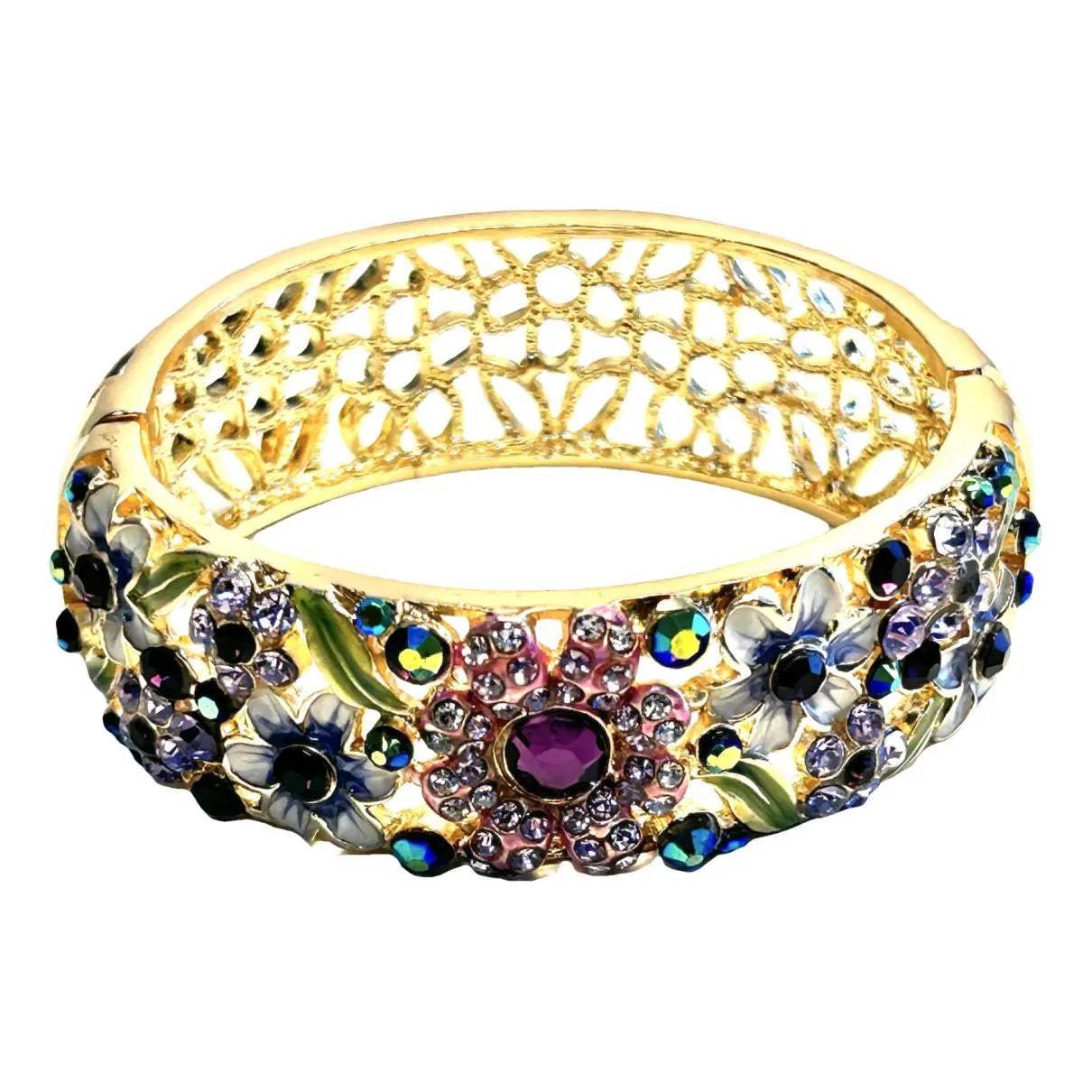 MSHHI-B Gold Multicolored Stones Bracelet by Manoush for Women - 1 Pc Bracelet