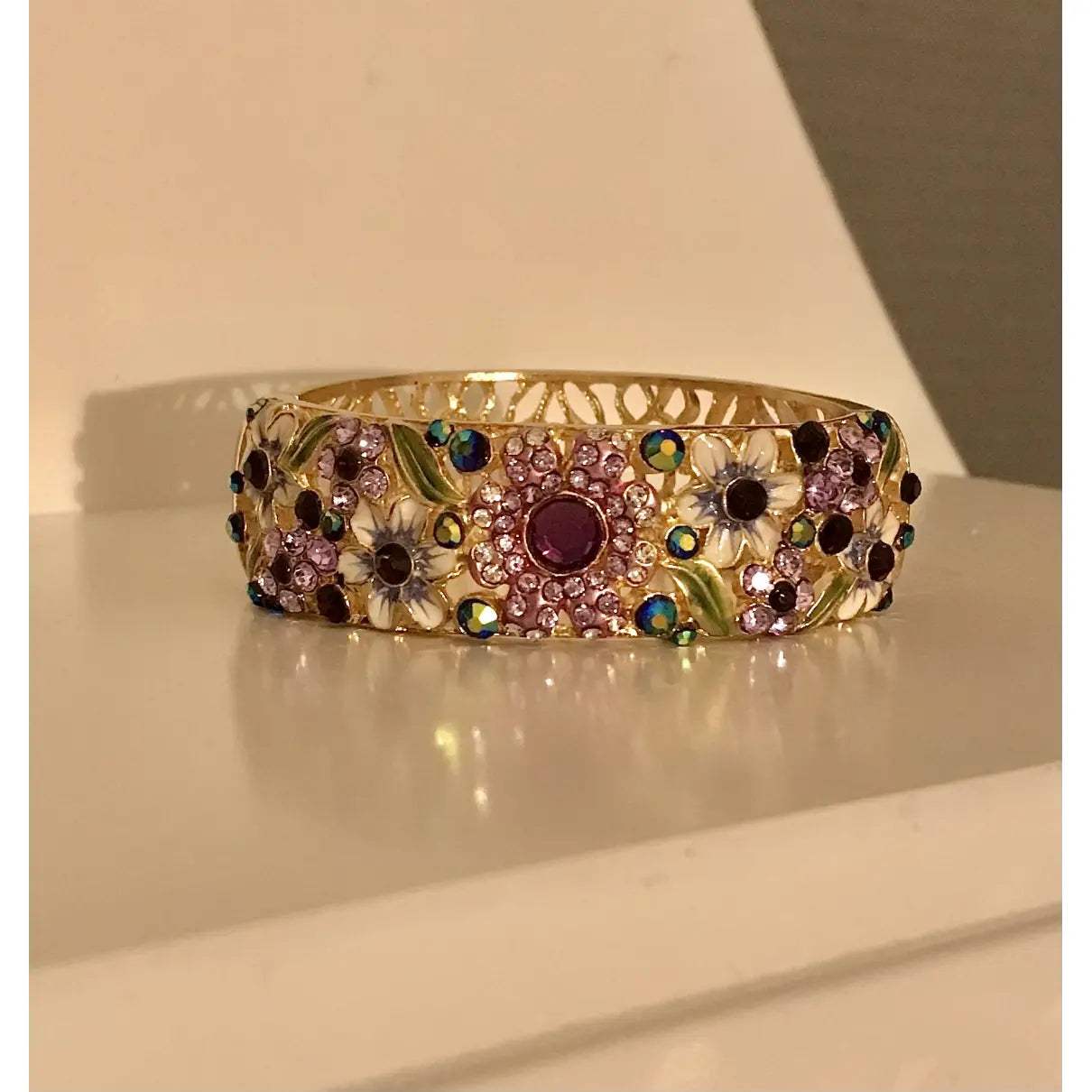 MSHHI-B Gold Multicolored Stones Bracelet by Manoush for Women - 1 Pc Bracelet