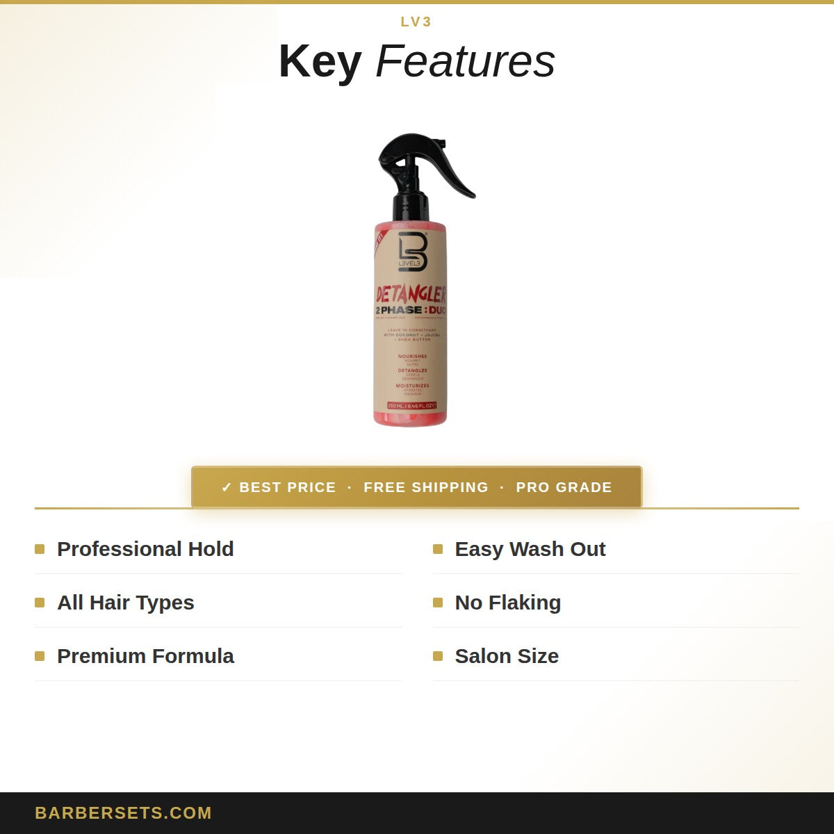 LV3 2 PHASE DETANGLER SPRAY 250ML