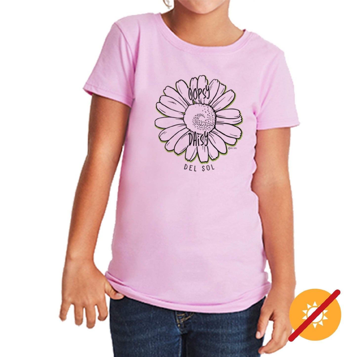 Girls Crew Tee - Oopsy Daisy - Lilac by DelSol for Women - 1 Pc T-Shirt (YS)