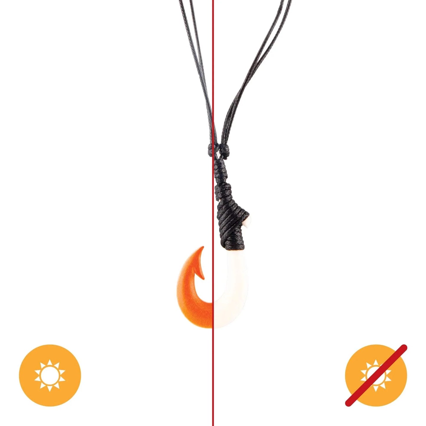 Color-Changing Necklace - Hook - White To Orange by DeSol for Women - 1 Pc Necklace