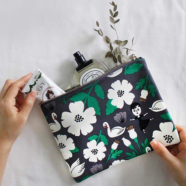 Aurore and Swan Coated Pouch by Ooh Lala for Women - 1 Pc Pouch