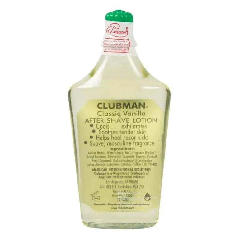 Clubman Classic Vanilla After Shave Lotion, 177ml / 6 oz