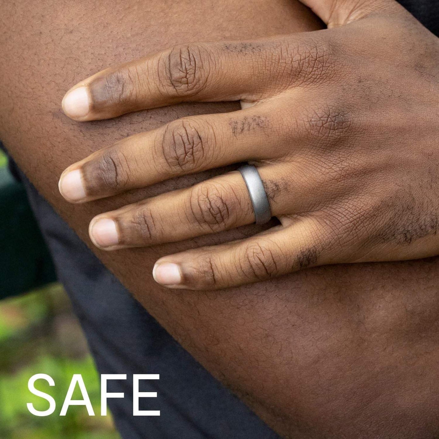 Silicone Wedding Stackble Lines Single Ring - Rose-Gold-New by ROQ for Women - 7 mm Ring