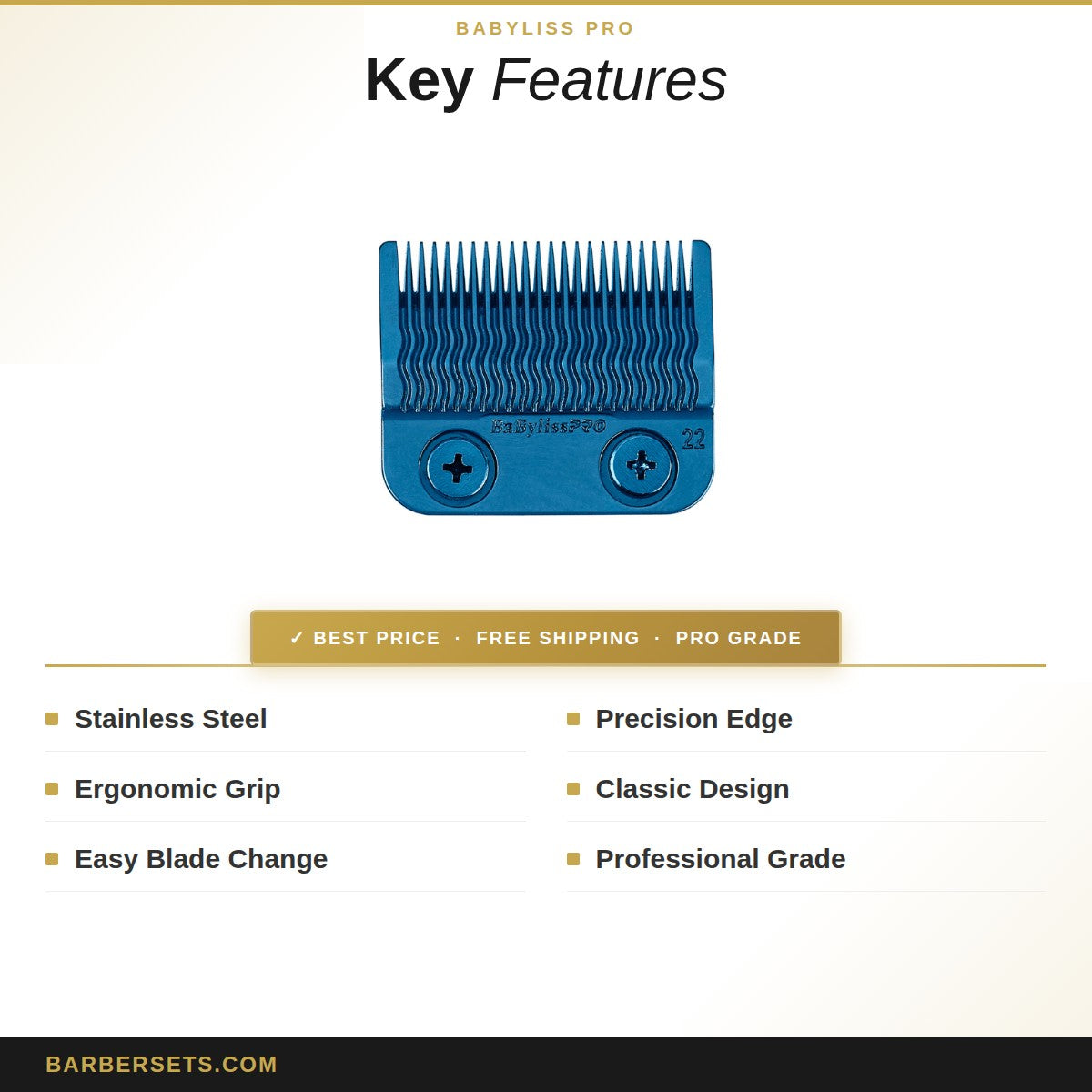 BABYLISS PRO BabylissPro MIM Ultra-Thin Gold Clipper Blade