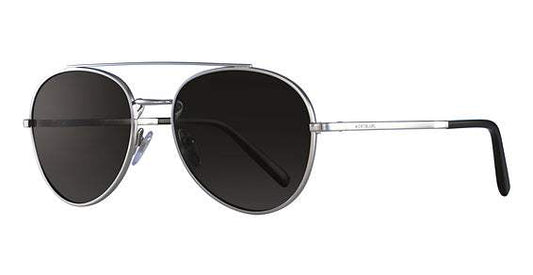 Mont Blanc MB605S 16D - Shiny Palladium-Smoke Polarized by Mont Blanc for Men - 56-18-145 mm Sunglasses
