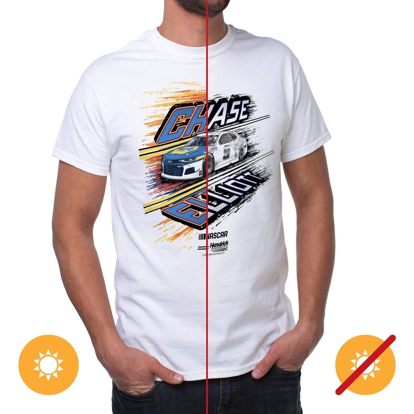 NASCAR Mens Classic Crew Tee - Chase Elliot - 5 White by DelSol for Men - 1 Pc T-Shirt (L)