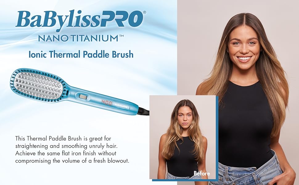 BaBylissPRO 2000 Watt Nano Titanium Dryer & Ionic Thermal Paddle Brush