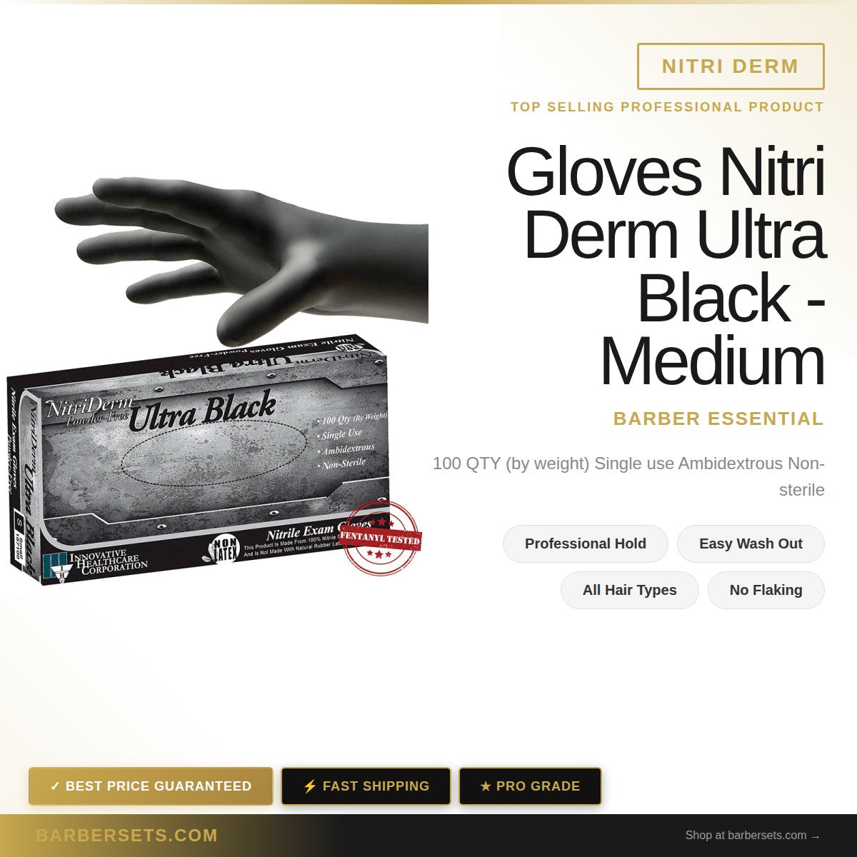 Nitri Derm Gloves Nitri Derm Ultra Black - Medium