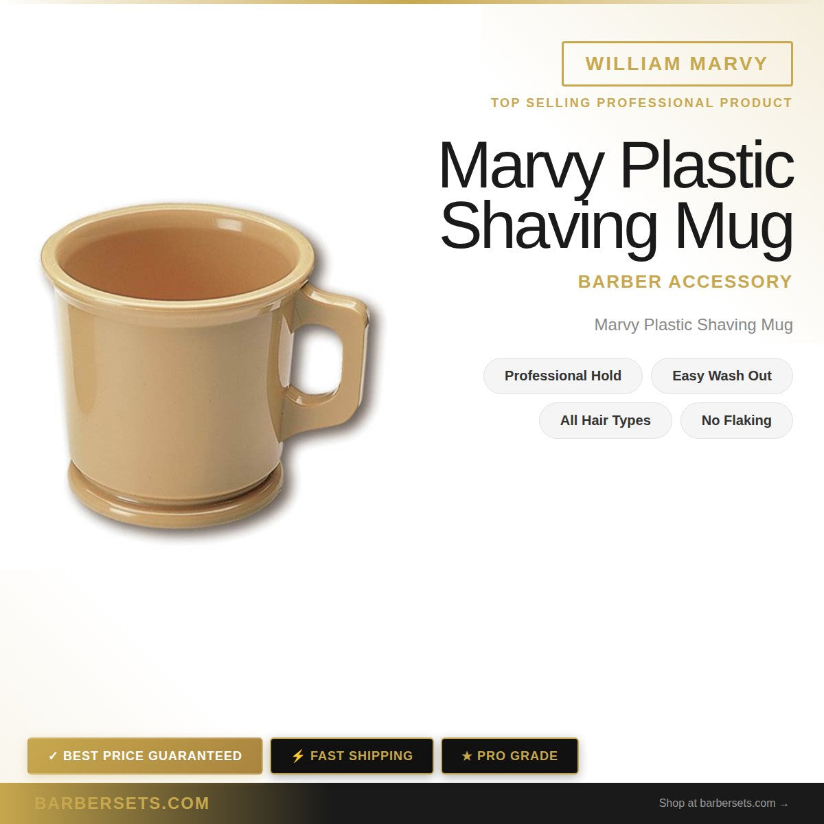 WILLIAM MARVY Marvy Plastic Shaving Mug