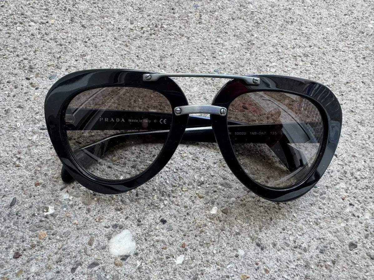 Prada SPR 28R 1AB-0A7 - Black-Grey by Prada for Women - 52-22-135 mm Sunglasses