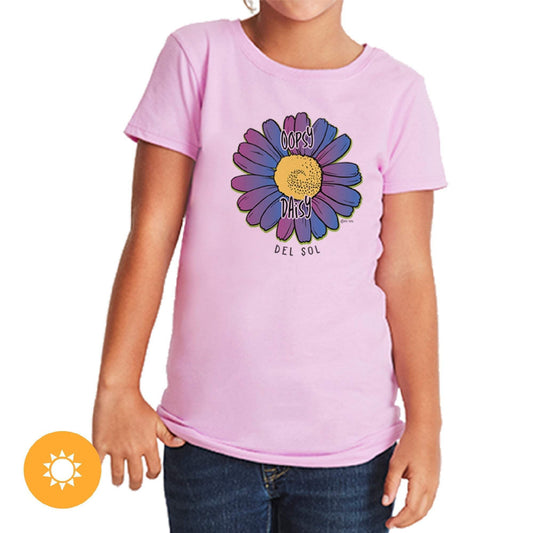 Girls Crew Tee - Oopsy Daisy - Lilac by DelSol for Women - 1 Pc T-Shirt (YM)