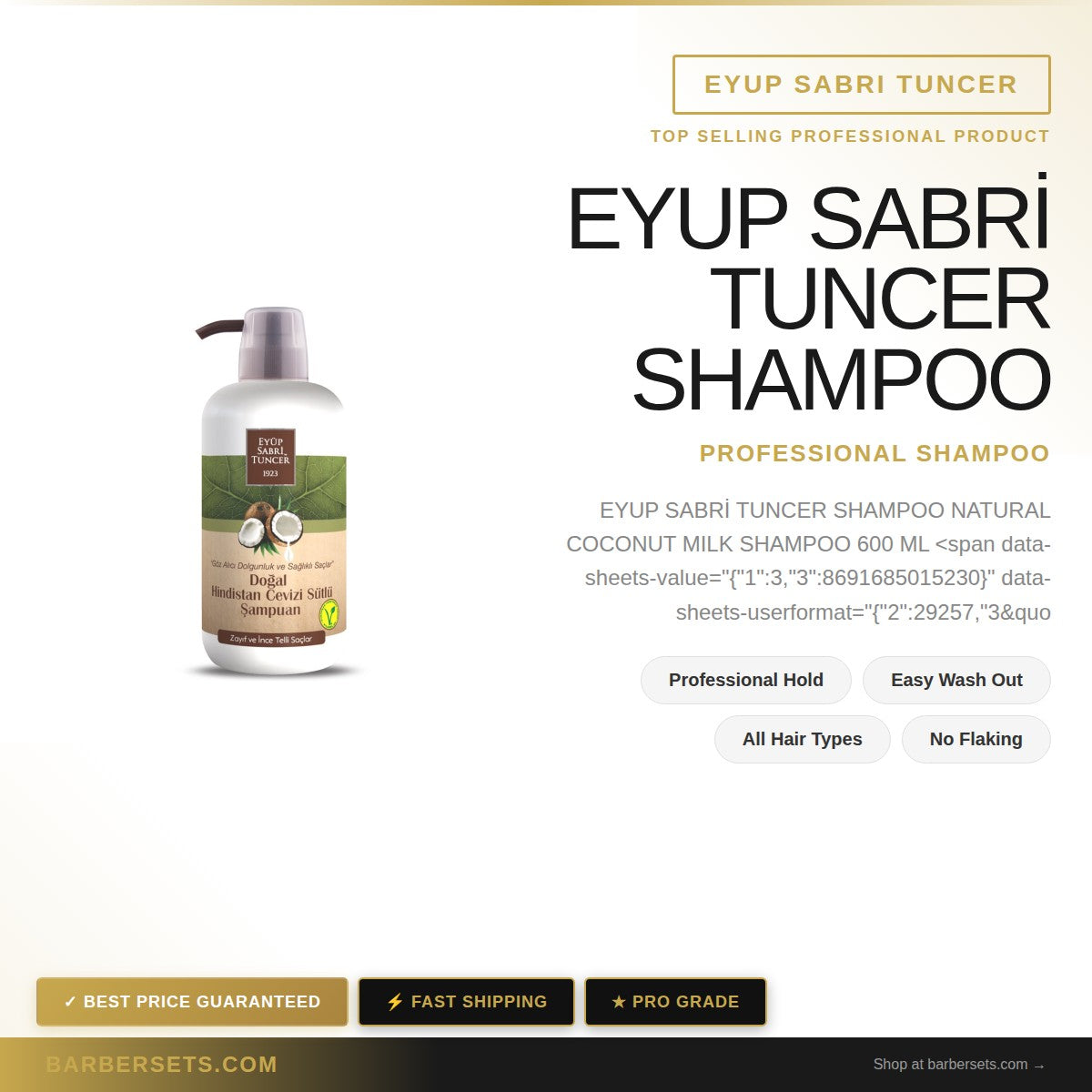 EYUP SABRI TUNCER EYUP SABRİ TUNCER SHAMPOO NATURAL COCONUT MILK  SHAMPOO 600 ML
