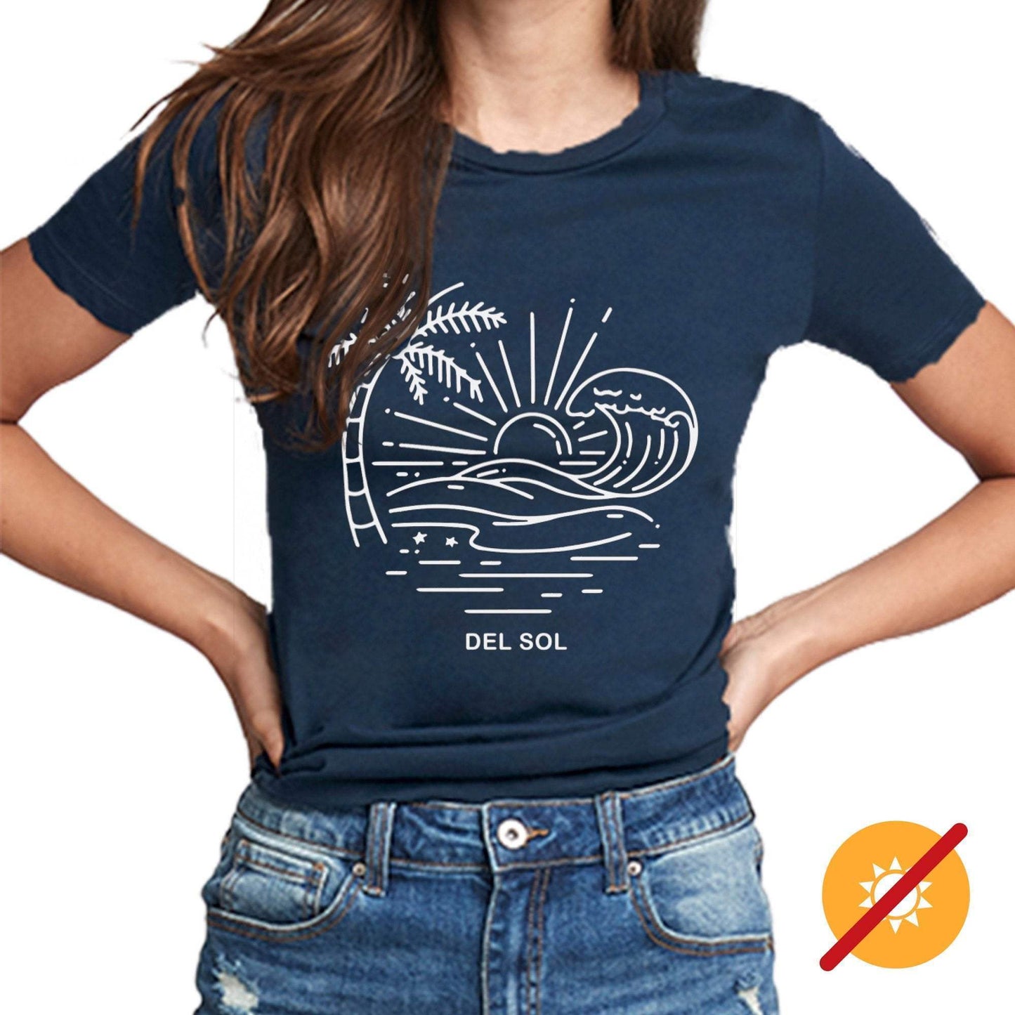 Men Crew Tee - Sunny Beach - Indigo by DelSol for Men - 1 Pc T-Shirt (2XL)