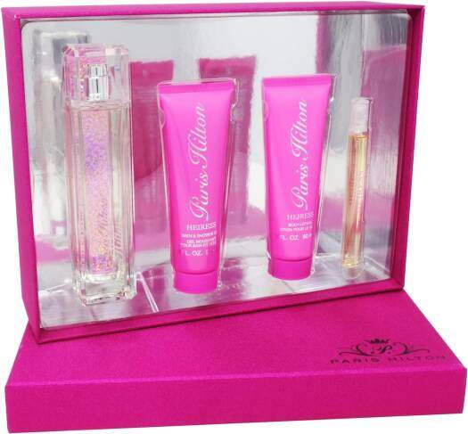 Heiress by Paris Hilton for Women - 4 Pc Gift Set 3.4oz EDP Spray, 0.34oz EDP Spray, 3oz Body Lotion, 3oz Bath & Shower Gel