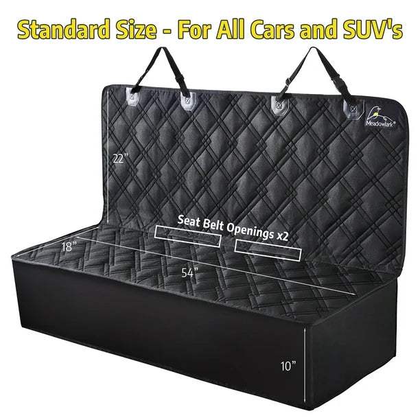 Bench Seat Protector for Pets - Standard Black by Meadowlark for Unisex - 3.3 lb Car Seat Cover