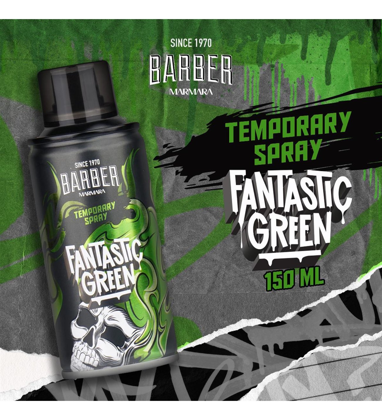 Marmara Barber Hair Color Spray - Fantastic Green 5.07 oz