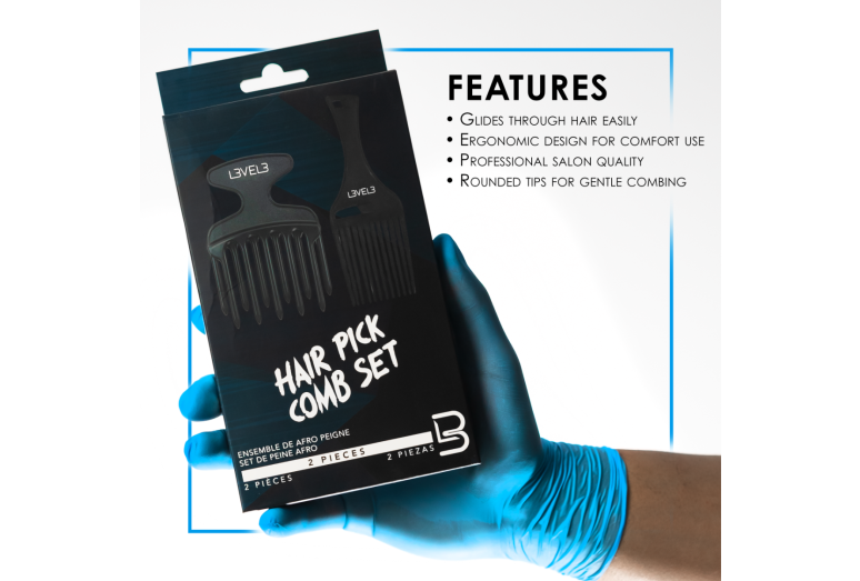L3VEL3 Hair Pick Comb Set 2 Pc