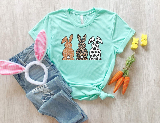 Leopard Bunnies shirt 100% Cotton T-shirt High Quality