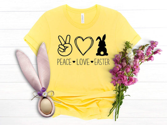 Peace Love Easter shirt 100% Cotton T-shirt High Quality