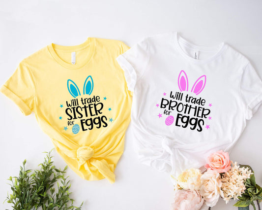 Will Trade Siblings For Eggs shirt 100% Cotton T-shirt High Quality