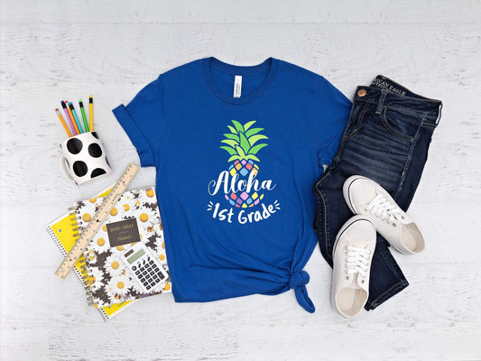 Aloha 1st Grade shirt 100% Cotton T-shirt High Quality