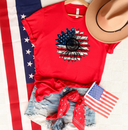 America Sunflower shirt 100% Cotton T-shirt High Quality