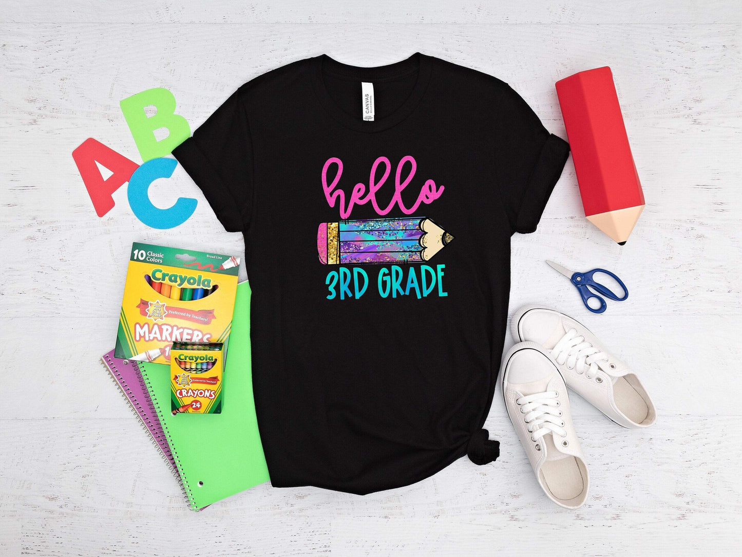 Watercolor 3rd Grade shirt 100% Cotton T-shirt High Quality