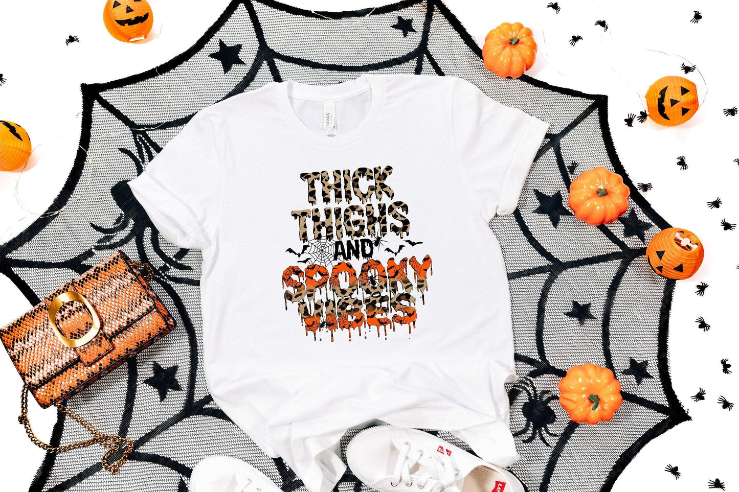 Thick Thighs And Spooky Vibes shirt 100% Cotton T-shirt High Quality
