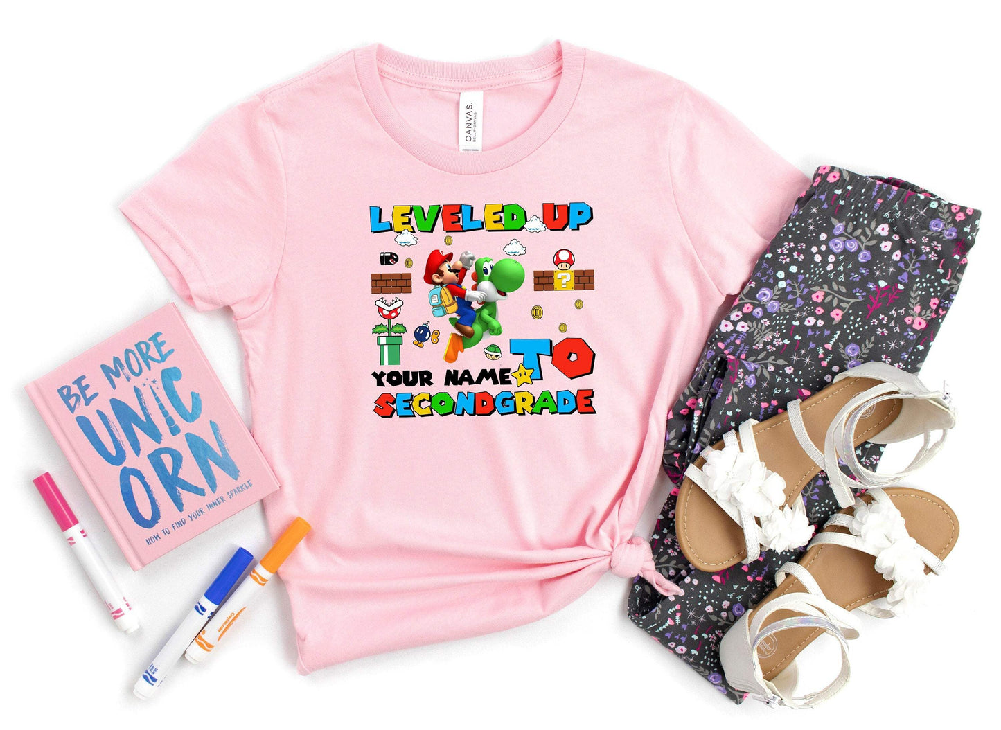 Leveled Up To Second Grade shirt 100% Cotton T-shirt High Quality