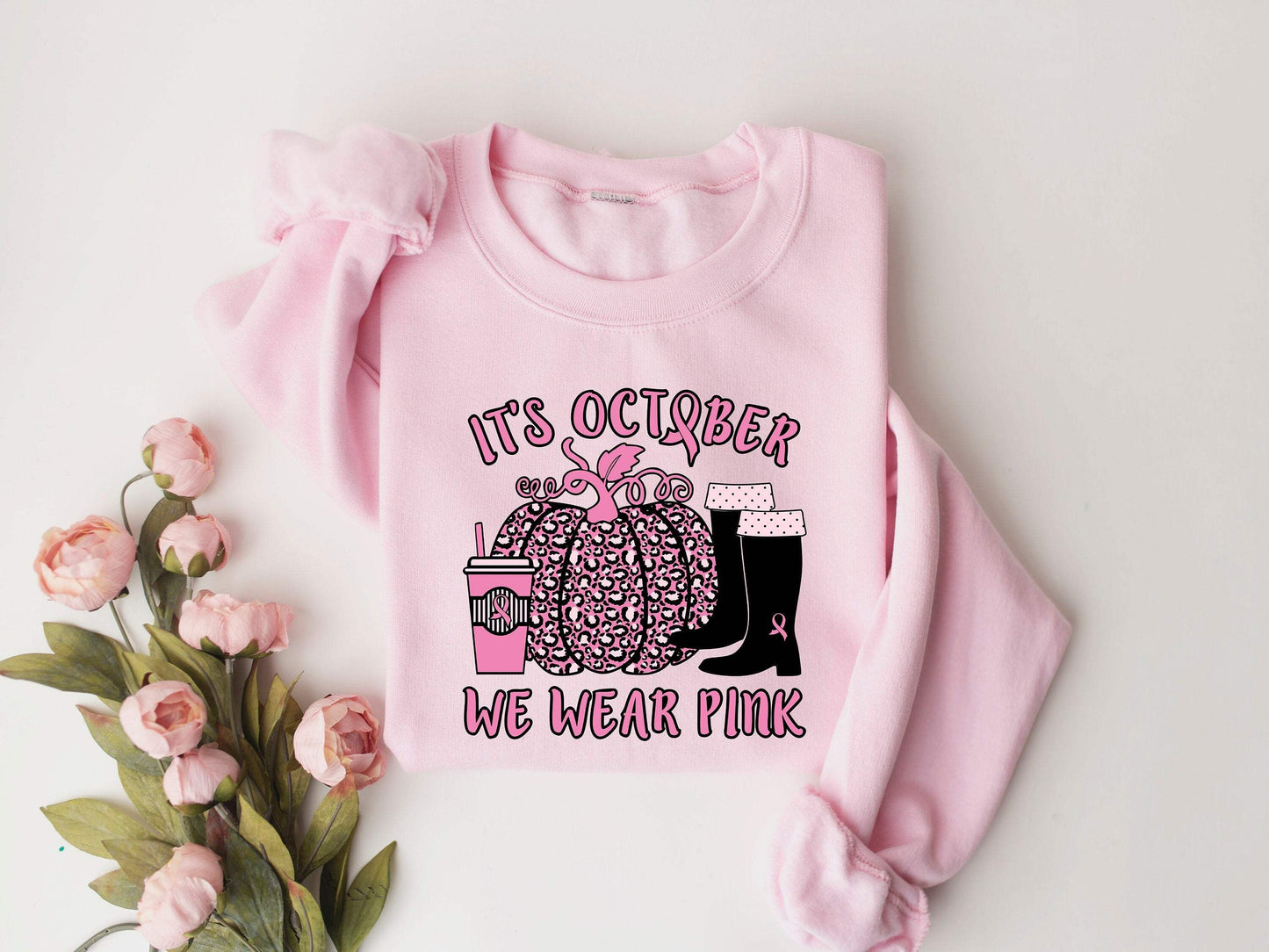 It's October We Wear Pink shirt 100% Cotton T-shirt High Quality