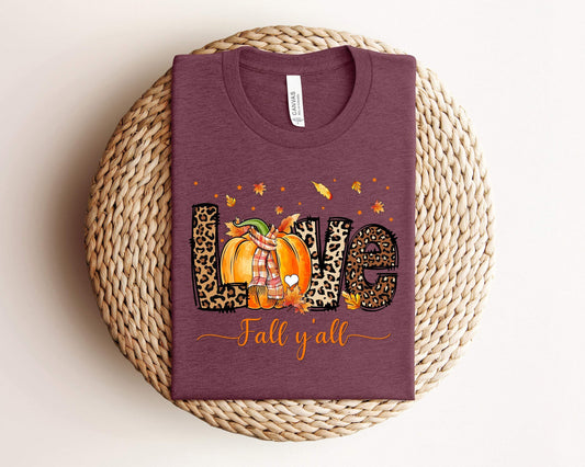 Love Fall Y'all shirt 100% Cotton T-shirt High Quality