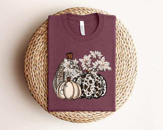 Leopard Pumpkin shirt 100% Cotton T-shirt High Quality