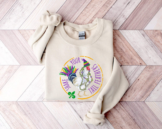 Mardi Gras Chicken shirt 100% Cotton T-shirt High Quality