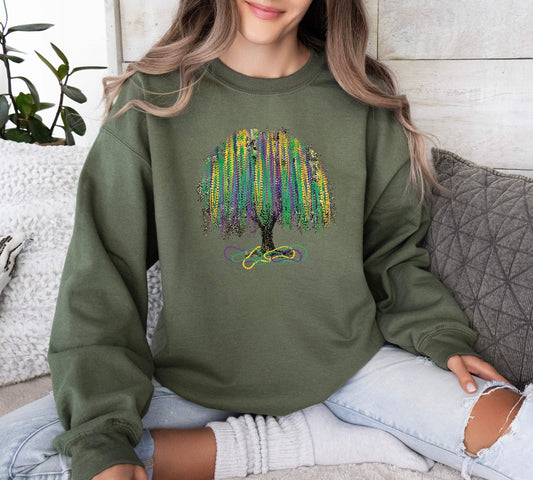Mardi Gras Bead Tree shirt 100% Cotton T-shirt High Quality
