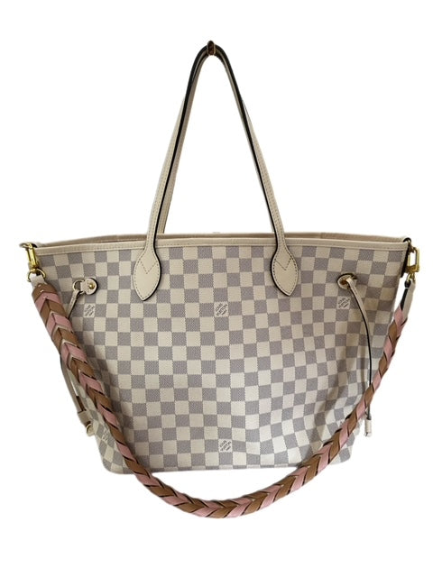 Louis Vuitton Neverfull MM Damier Azur Limited Edition with Braided Strap