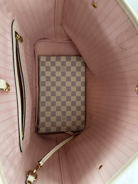 Louis Vuitton Neverfull MM Damier Azur Limited Edition with Braided Strap