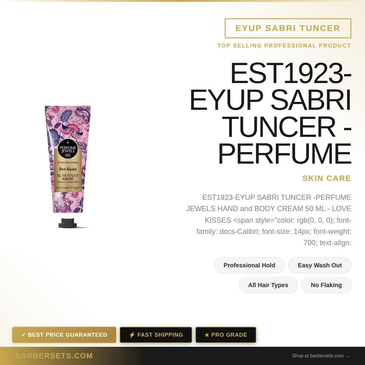 EYUP SABRI TUNCER EST1923-EYUP SABRI TUNCER -PERFUME JEWELS  HAND and BODY CREAM 50 ML - LOVE KISSES PERFUME JEWELS  HAND and BODY CREAM 50 ML - LOVE KISSES