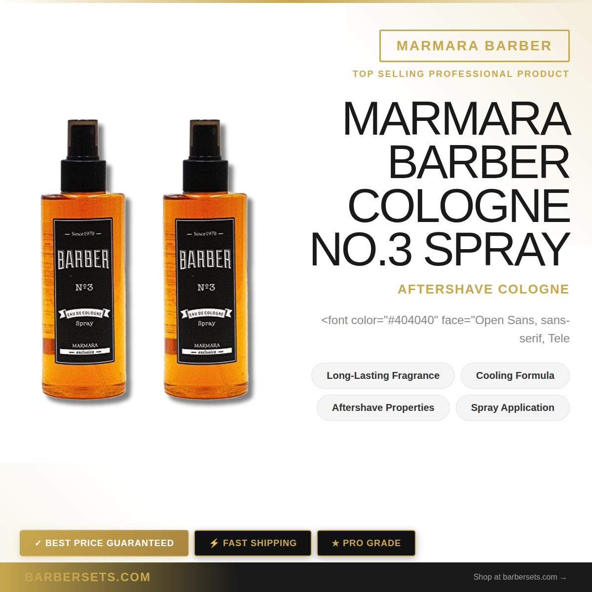MARMARA BARBER COLOGNE 50 ML NO.3 SPRAY