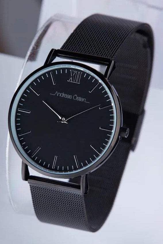 AO-134 Distrig - Black Stainless Steel Mesh Bracelet Watch by Andreas Osten for Women - 1 Pc Watch