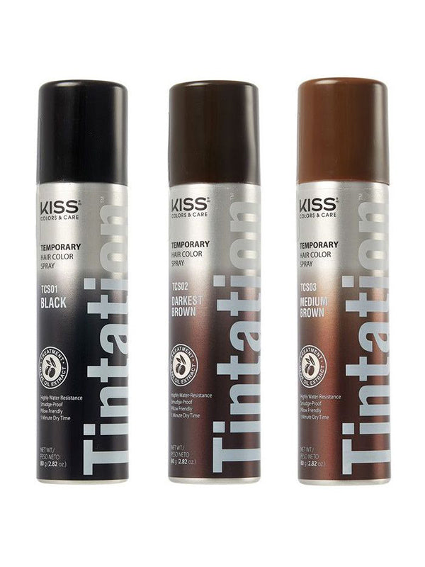 Kiss Express Tintation Temporary Hair Color Spray - Darkest Brown - 2.82 oz