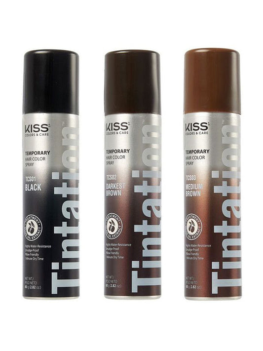 Kiss Express Tintation Temporary Hair Color Spray - Darkest Brown - 2.82 oz