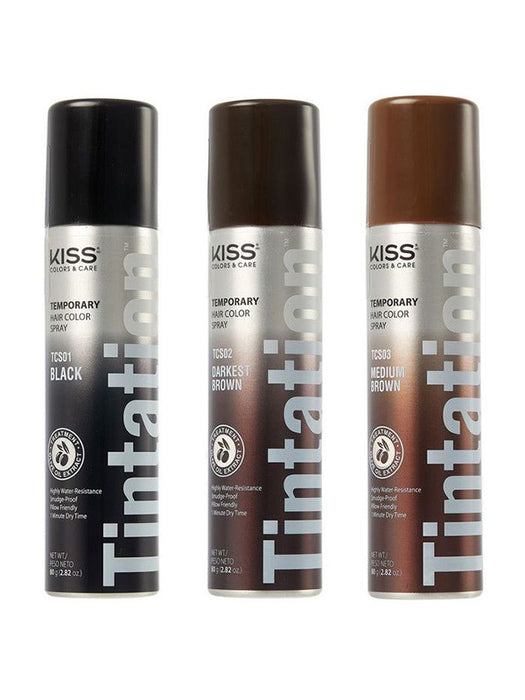 Kiss Express Tintation Temporary Hair Color Spray - Darkest Brown - 2.82 oz