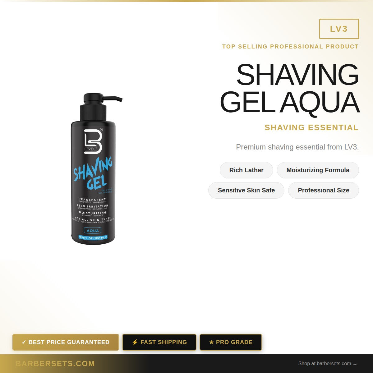 LV3 SHAVING GEL AQUA 500ML